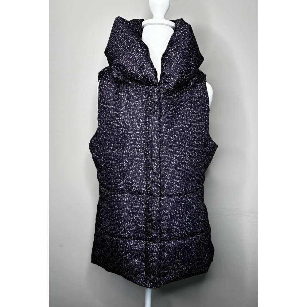 Coldwater Creek Women's Puffer Vest Purple Speckled Fleece Pockets Sz Small 8